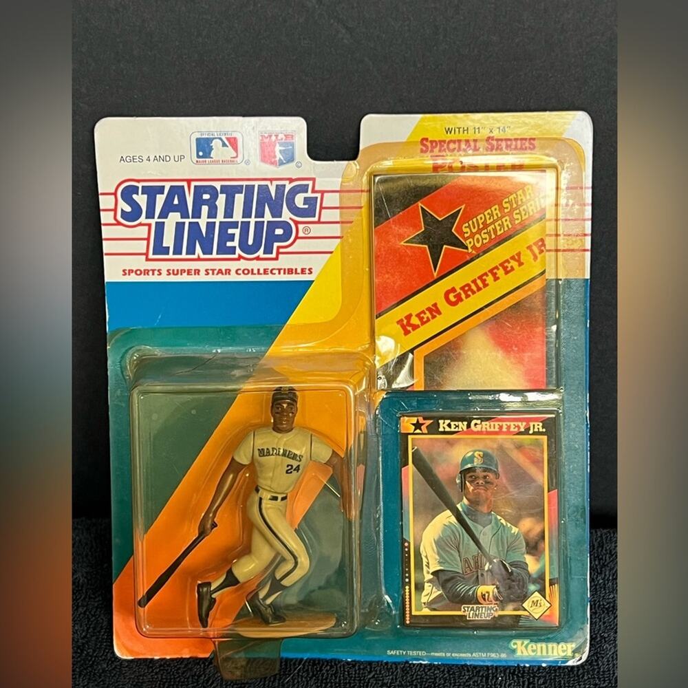 1992 Starting Lineup Ken Griffey, Jr. Seattle Mariners + poster baseball MLB NEW